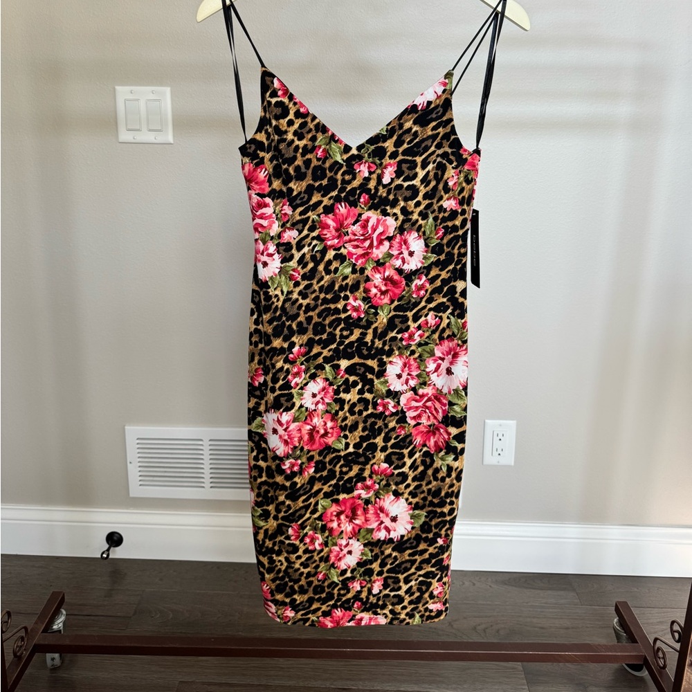 Bebe Leopard Print Floral Dress
NWT!